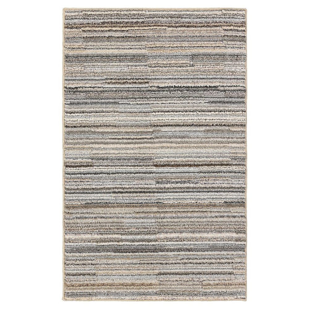 Mainstays Studio Plush Pixel 22 in. x 60 in. Polypropylene Runner Rug Tan/Gray